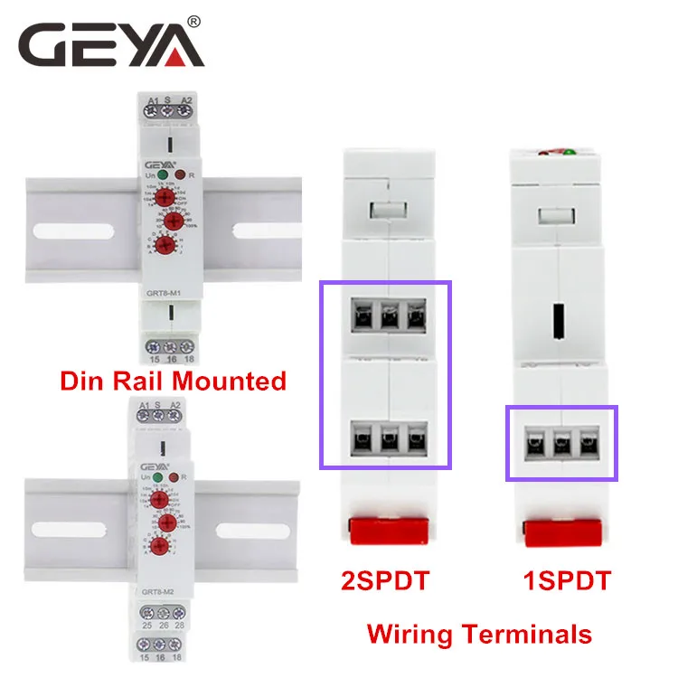 GEYA Multifunction Timer Relay 12V 24V 220V-Adjustable 10 Functions & 10 Time Ranges with CE CB