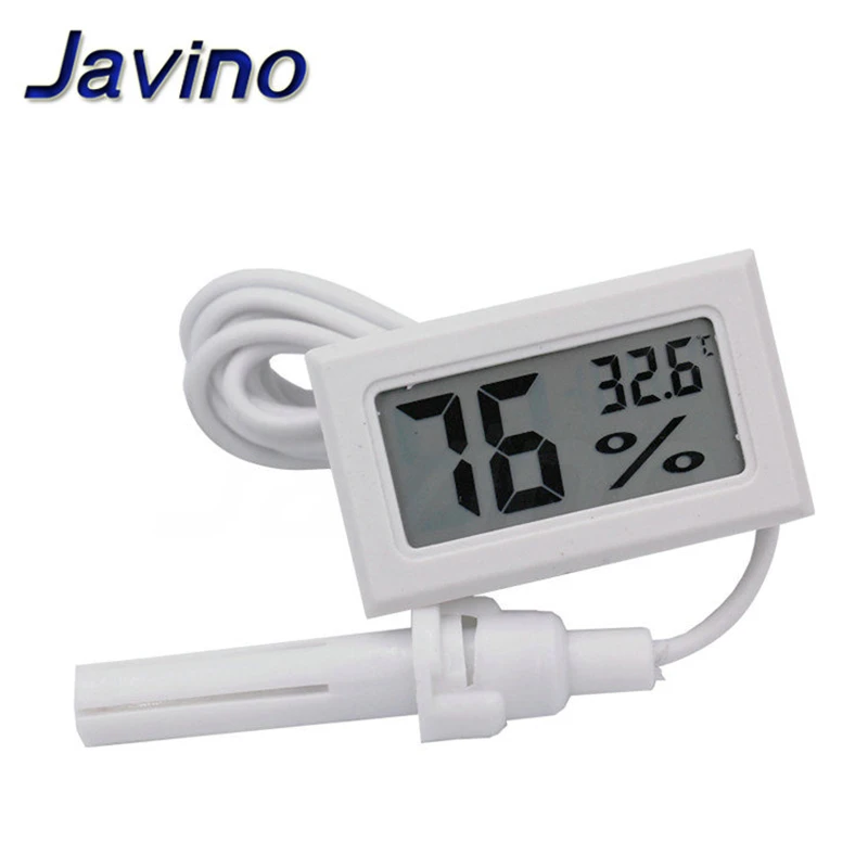 Micro LCD digital thermometer hygrometer indoor convenience temperature sensor hygrometer instrument with cable