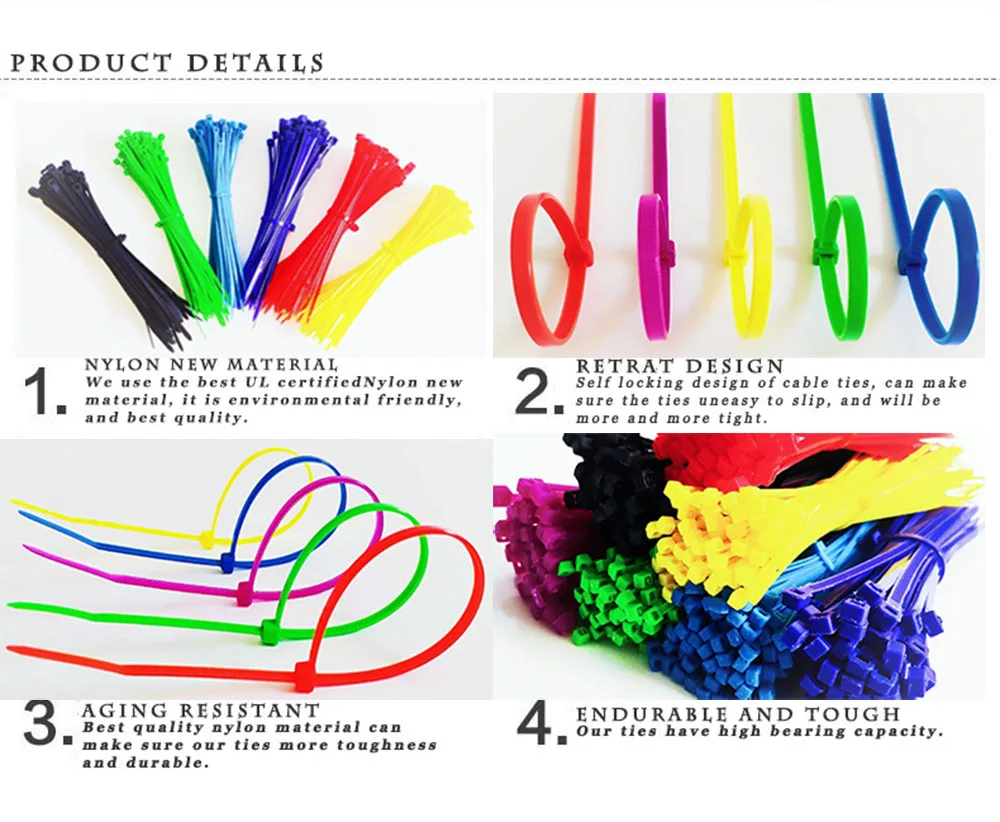 GREEN 100pcs Nylon Wire Ties Fasten Loop Self-Lock cable ties Plastic Nylon Wire ties Cable Zip Ties 3*100 3*150 3*200 4*150