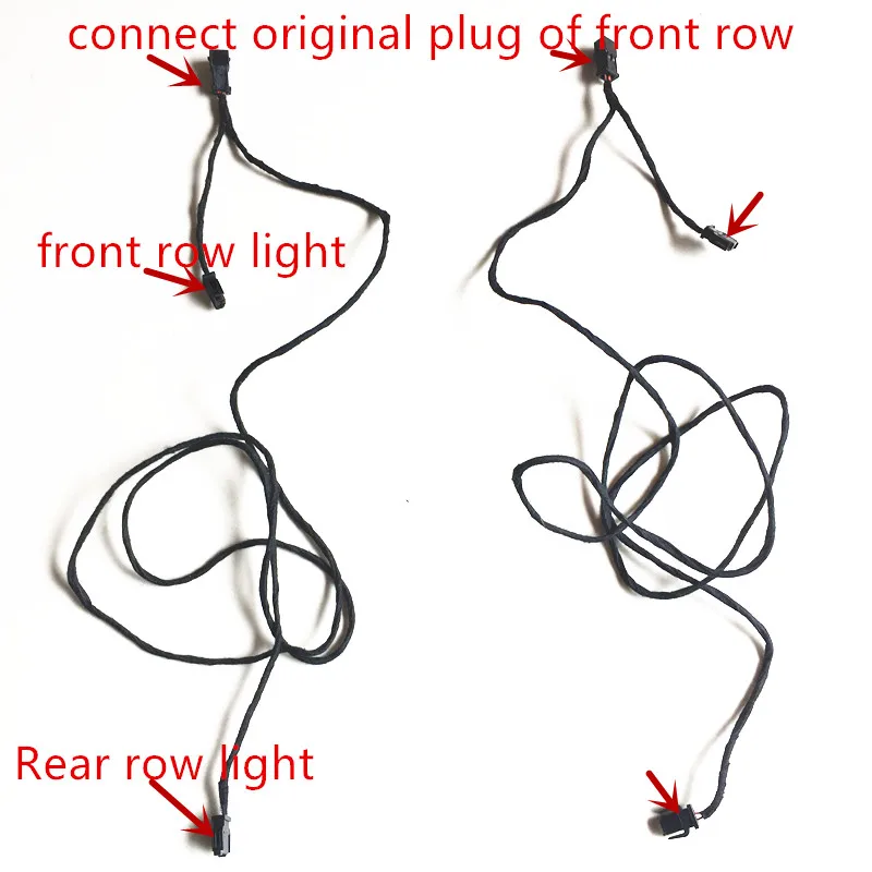 Car Rear Row Foot Lamp Footwell Light Trunk Light Upgrade Cable Wiring Harness for VW Bora 2016 2017 2018 2019 Seat