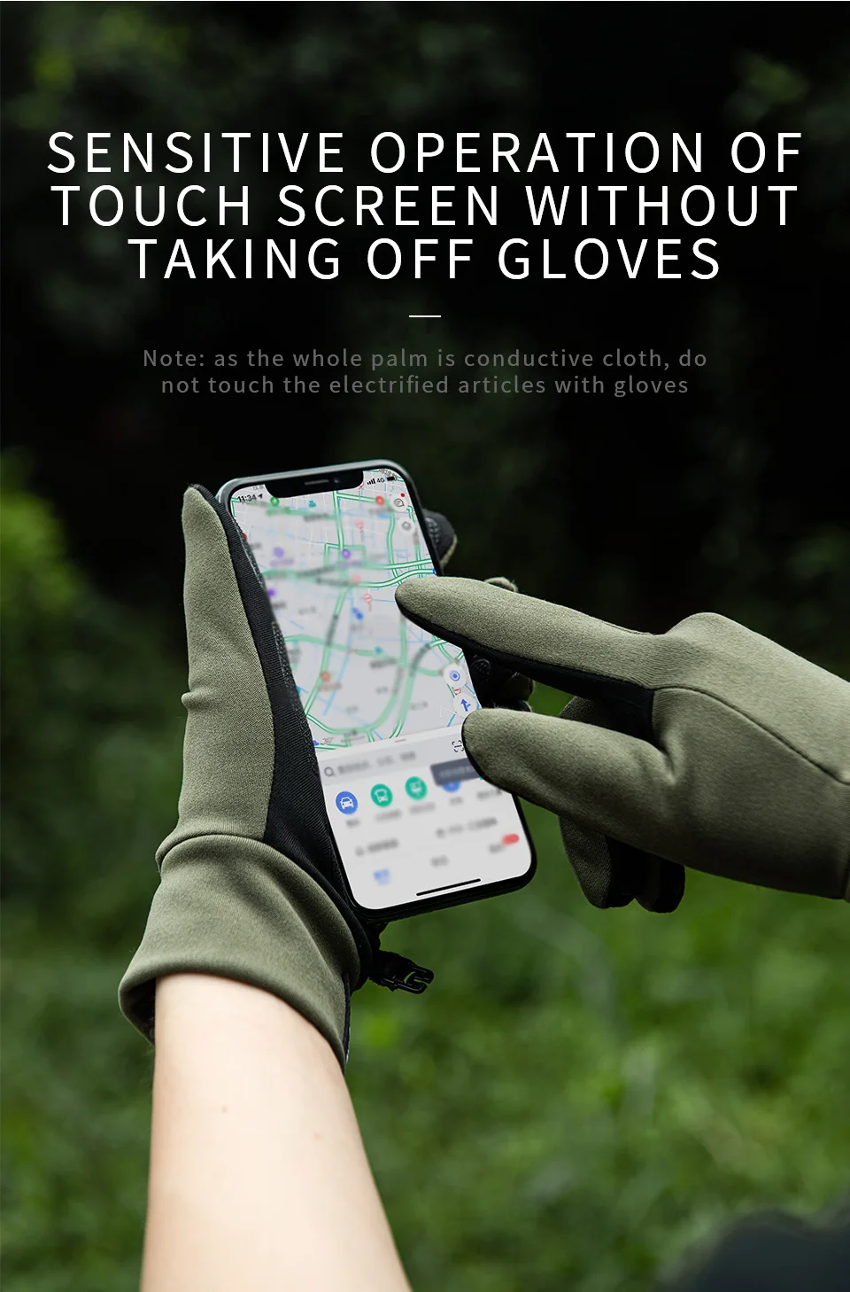 Naturehike Touch Screen Anti-skid Gloves Mountaineering Cycling Hiking Non-Slip Portable Gloves NH20FS032