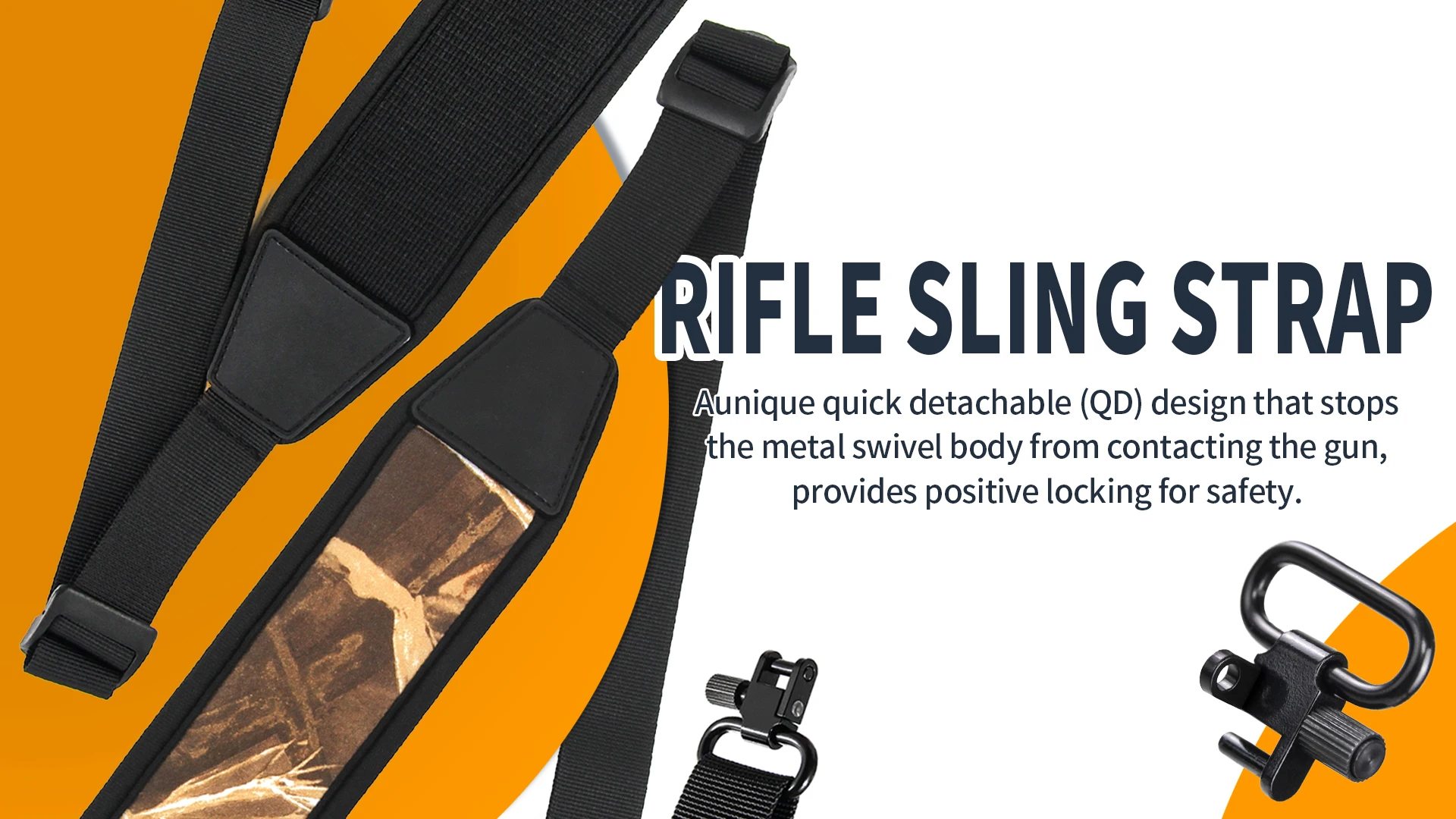 GUGULUZA Neoprene Rifle Sling Strap Shotgun Sling W/h Swivels Padded Anti-slip Shoulder Belt for Outdoor Hunting Gun Accessories