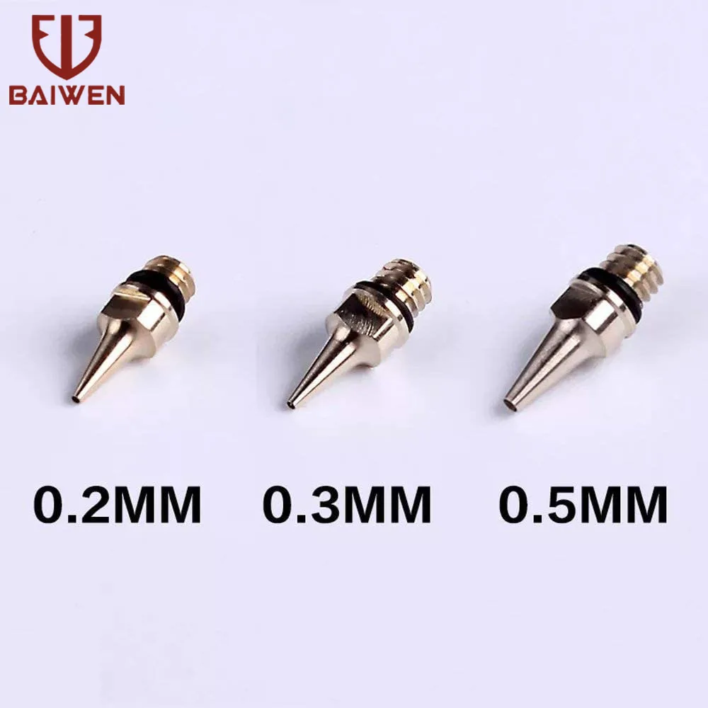 Dual-Action Airbrush with 0.2mm 0.3mm 0.5mm Nozzle Set Gravity Feed Pistol Pneumatic Kit For Cake Model Painting Makeup Tattoo