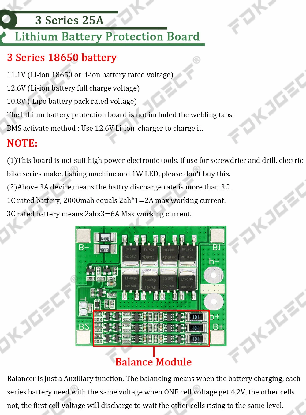1S 2S 3S 4S 5S 6S 3A 15A 20A 30A Li-ion Lithium Battery 18650 Charger PCB BMS Protection Board For Drill Motor Lipo Cell Module