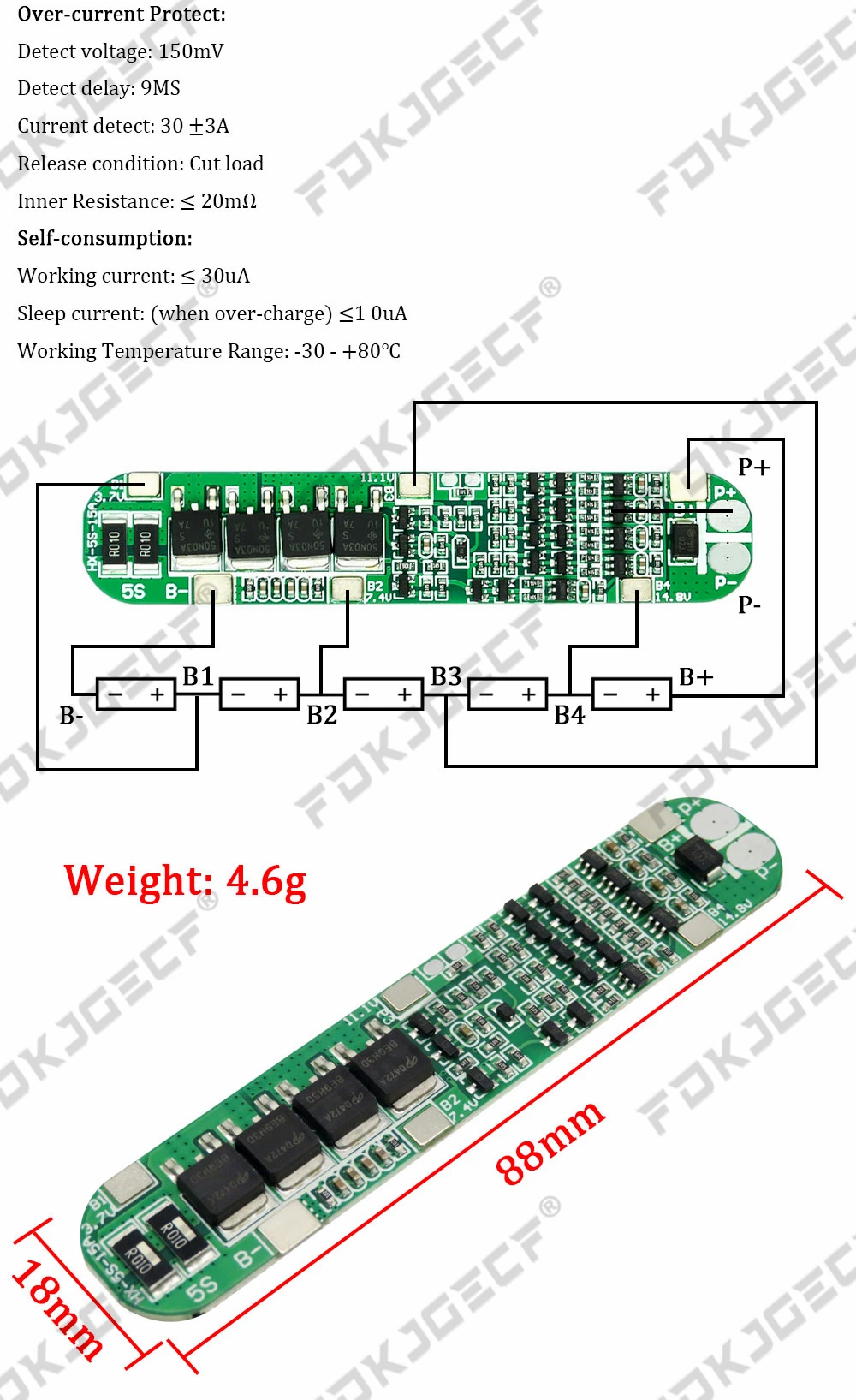 1S 2S 3S 4S 5S 6S 3A 15A 20A 30A Li-ion Lithium Battery 18650 Charger PCB BMS Protection Board For Drill Motor Lipo Cell Module