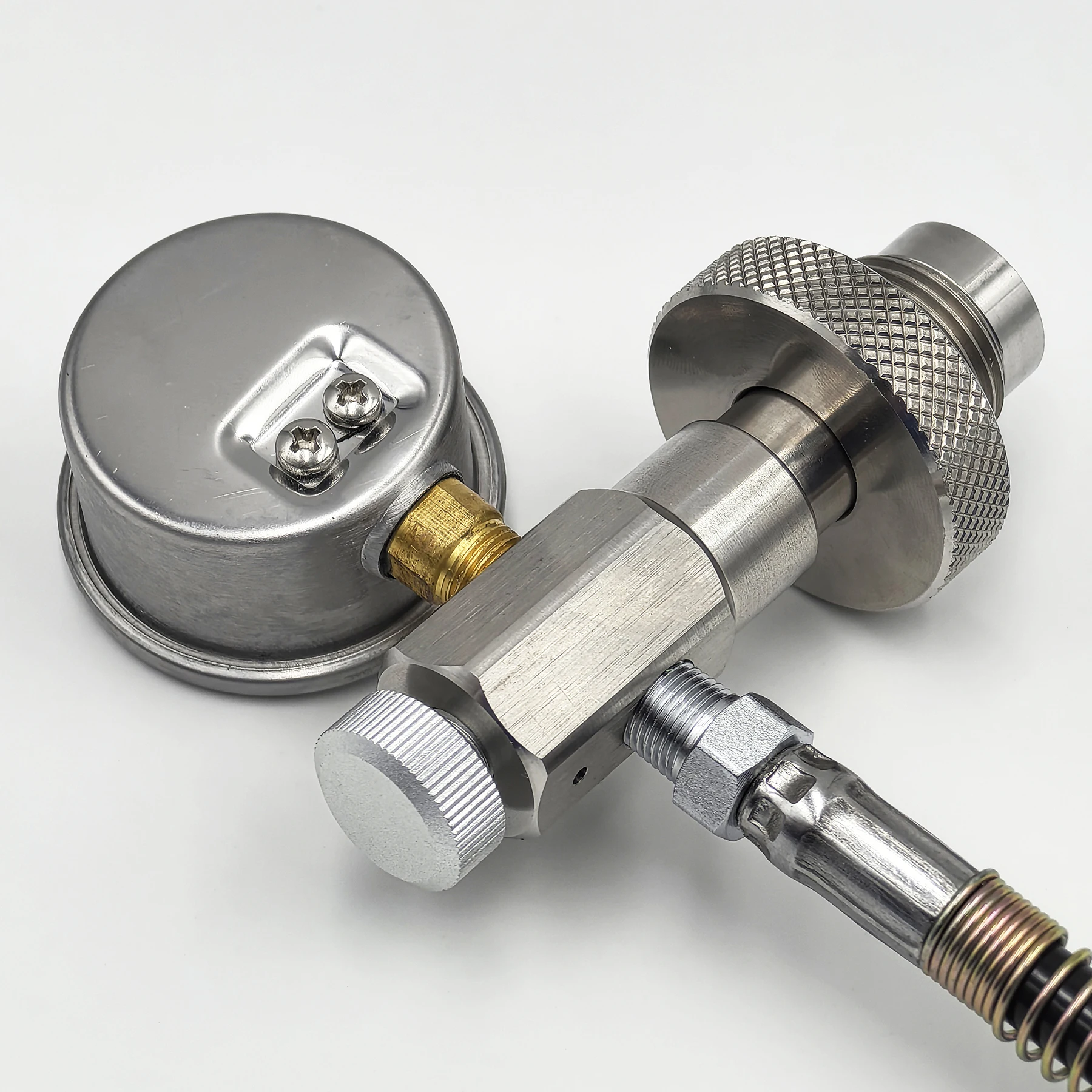 HPA DIN300 Cylinder Decanting / Equalising Fill Station with Pressure Hose and Pressure Gauge, 232bar or 300Bar, Gas Transfer