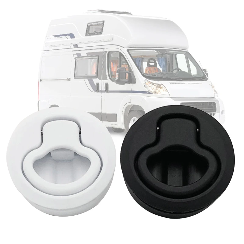 2" Round Locking Flush Pull Latch Replacement Plastic For RV Marine Boat Southco for Hatch Door Cabinet Hardware on RV Boat