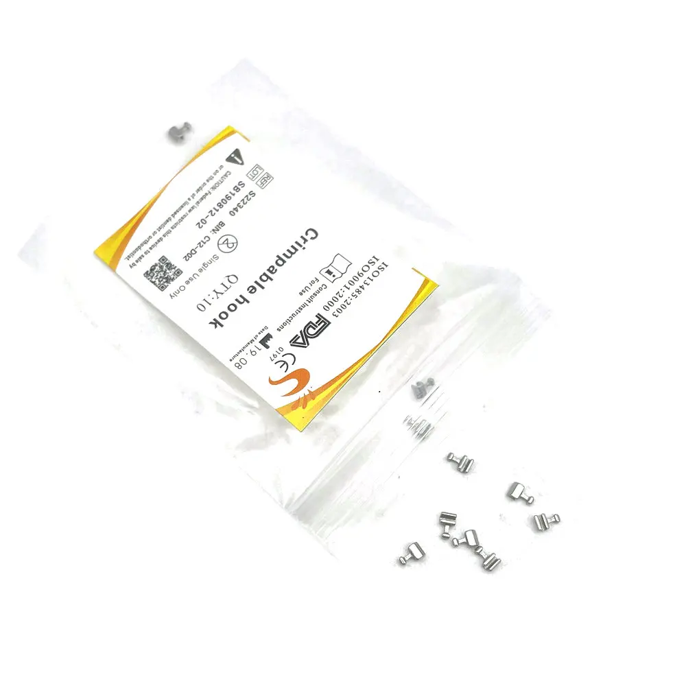 100pcs/10Bags Dental Orthodontic Crimpable Hook Short/Long Type Stainless Steel