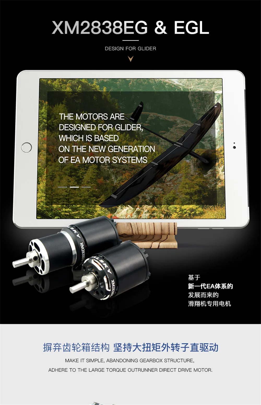 DUALSKY XM2838EG / XM3828EGL electric model glider motor for F5J P5B and more models of gliders