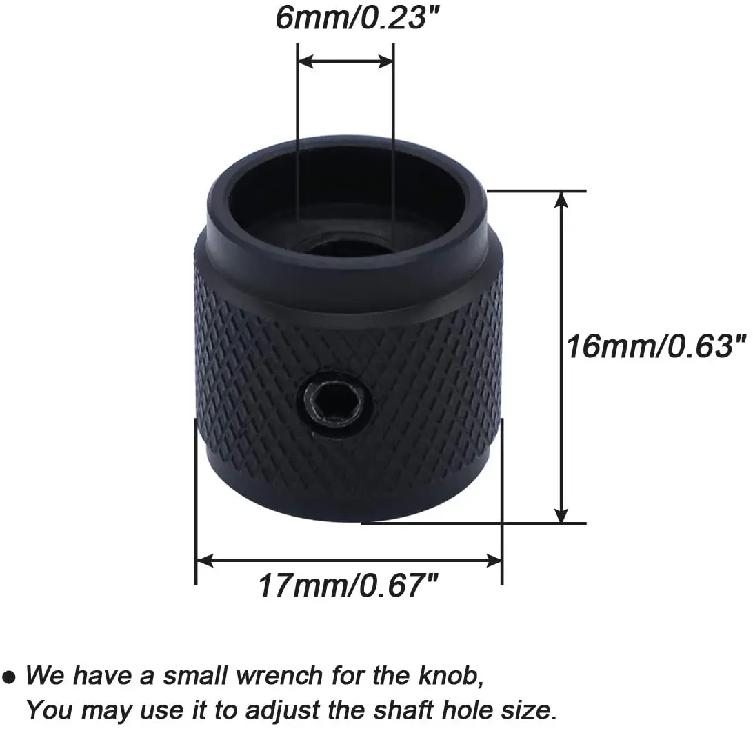 2PCS 17*16mm Knob Aluminum Alloy Potentiometer Control Knob Volume Audio Electric Guitar Bass Screw Type 17 X 16mm (DH) KNOB