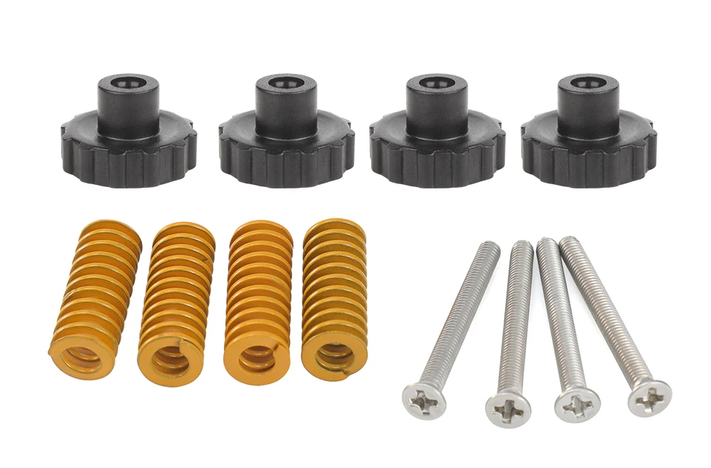 3DSWAY 3D Printer Part M3 M4 Hotbed Nut Spring Screw Leveling Kit Heated Bed Platform Level Spring Accessories for CR-10 Ender 3