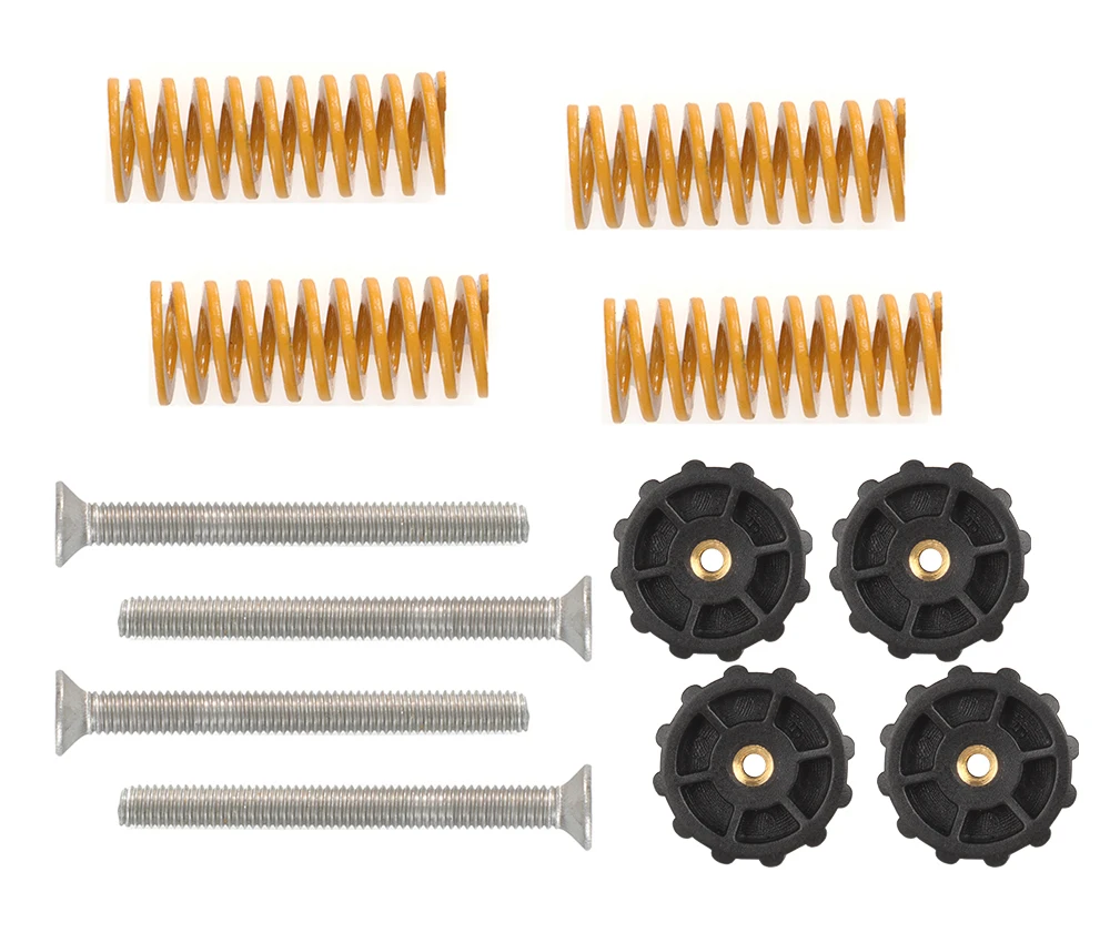 3DSWAY 3D Printer Part M3 M4 Hotbed Nut Spring Screw Leveling Kit Heated Bed Platform Level Spring Accessories for CR-10 Ender 3