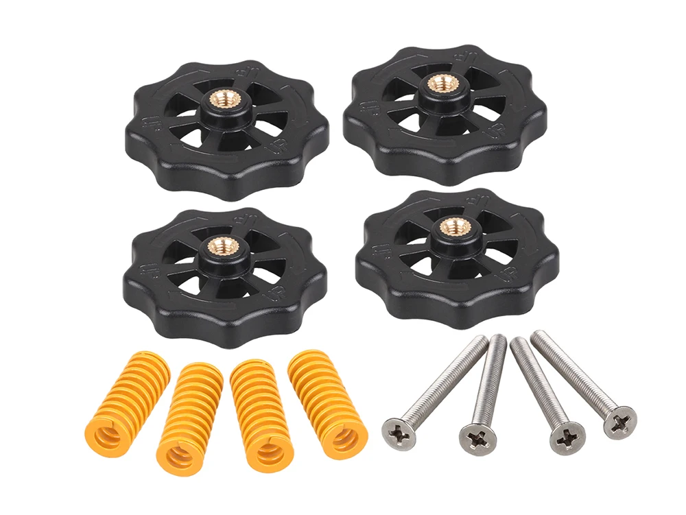 3DSWAY 3D Printer Part M3 M4 Hotbed Nut Spring Screw Leveling Kit Heated Bed Platform Level Spring Accessories for CR-10 Ender 3