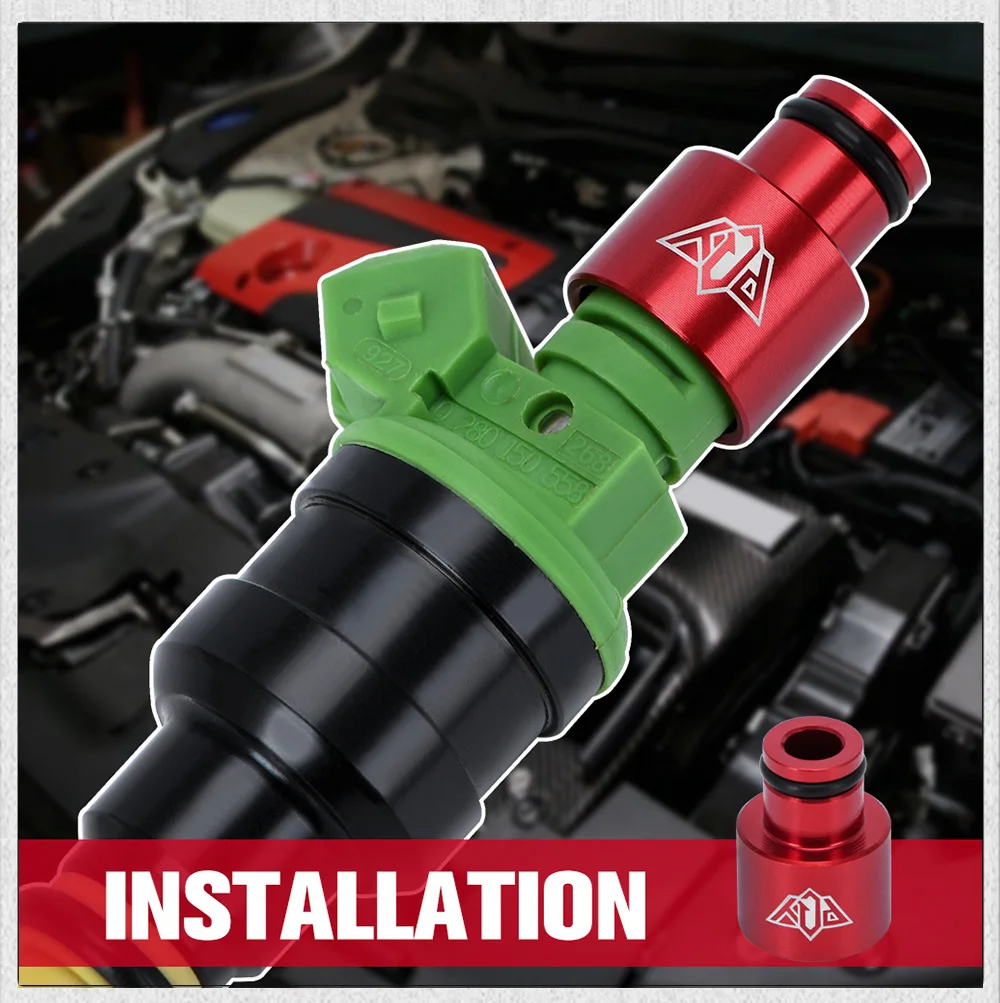 4pcs Fuel Injector Hat Fuel Nozzle Modified Auto Parts Nozzle Adapter Dedicated Fuel Flow Injector Adapter Fuel Injector