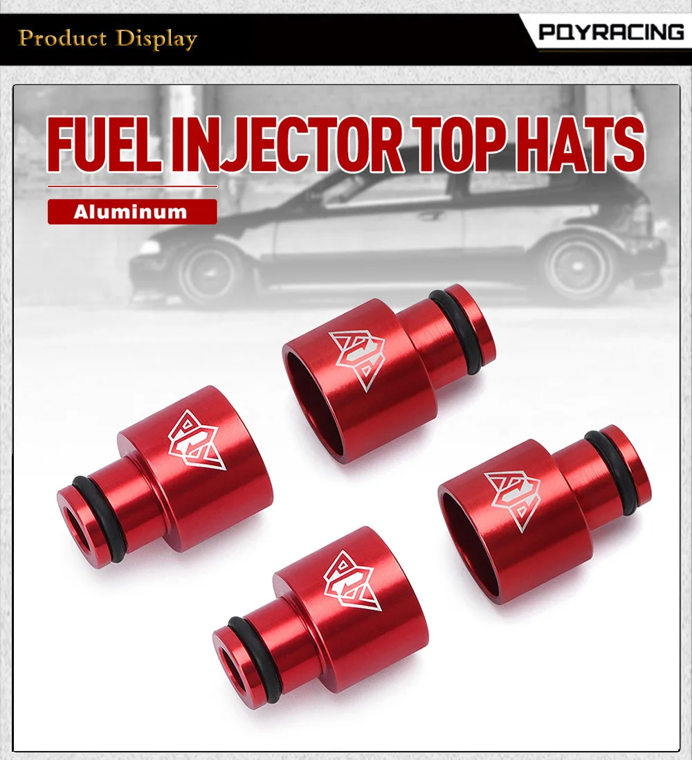 4pcs Fuel Injector Hat Fuel Nozzle Modified Auto Parts Nozzle Adapter Dedicated Fuel Flow Injector Adapter Fuel Injector