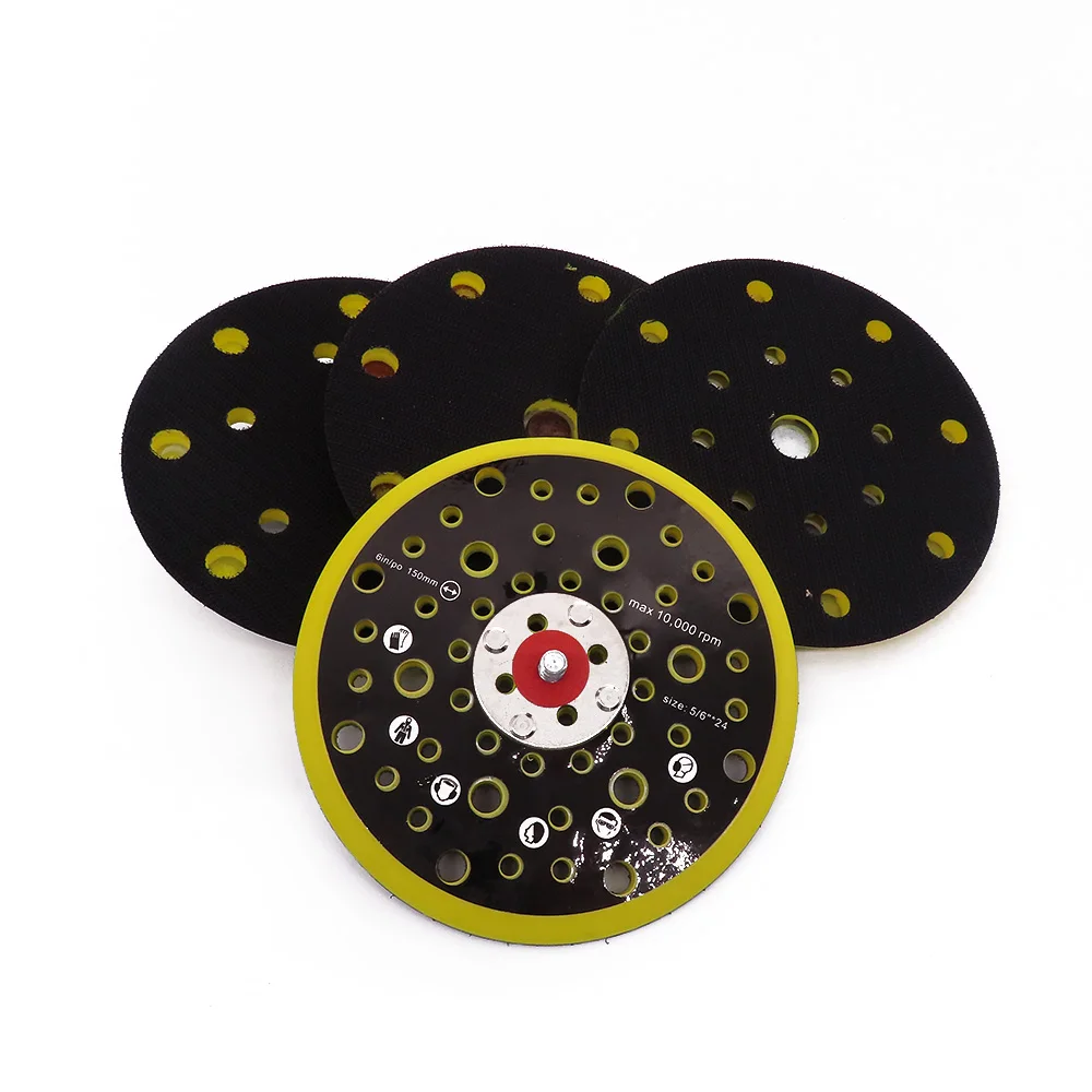 6"150mm 9/15/17/52Holes Sander Backing Pad Hook&Loop Sanding Pads with 5/16"-24 Thread Dust Free Sanding Disc Holder for MIRKA