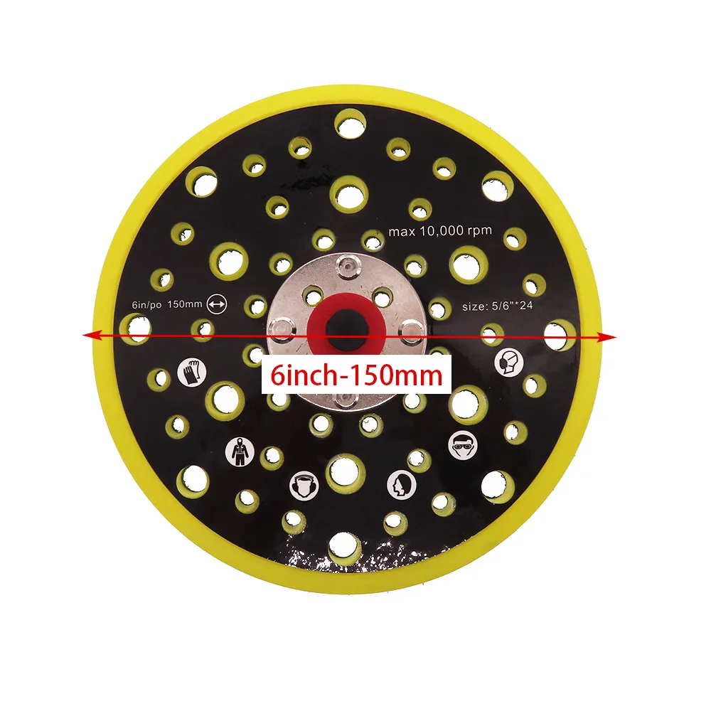 6"150mm 9/15/17/52Holes Sander Backing Pad Hook&Loop Sanding Pads with 5/16"-24 Thread Dust Free Sanding Disc Holder for MIRKA