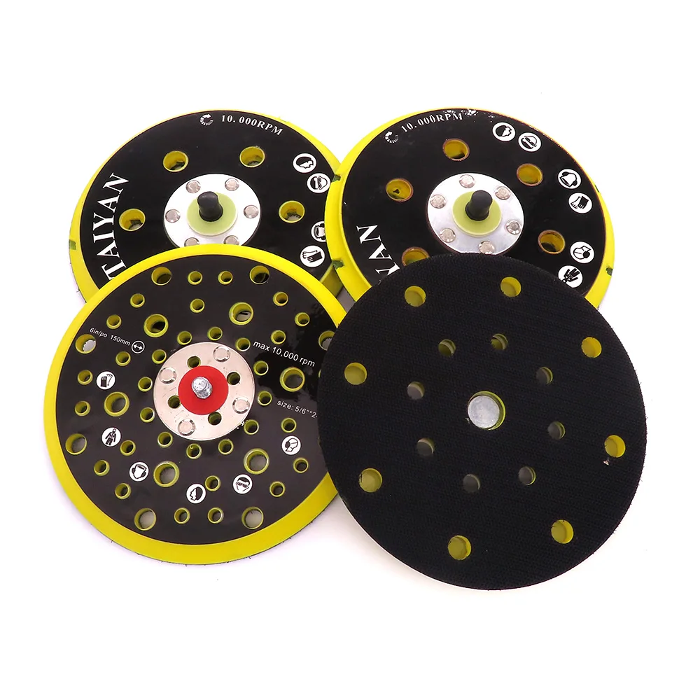 6"150mm 9/15/17/52Holes Sander Backing Pad Hook&Loop Sanding Pads with 5/16"-24 Thread Dust Free Sanding Disc Holder for MIRKA