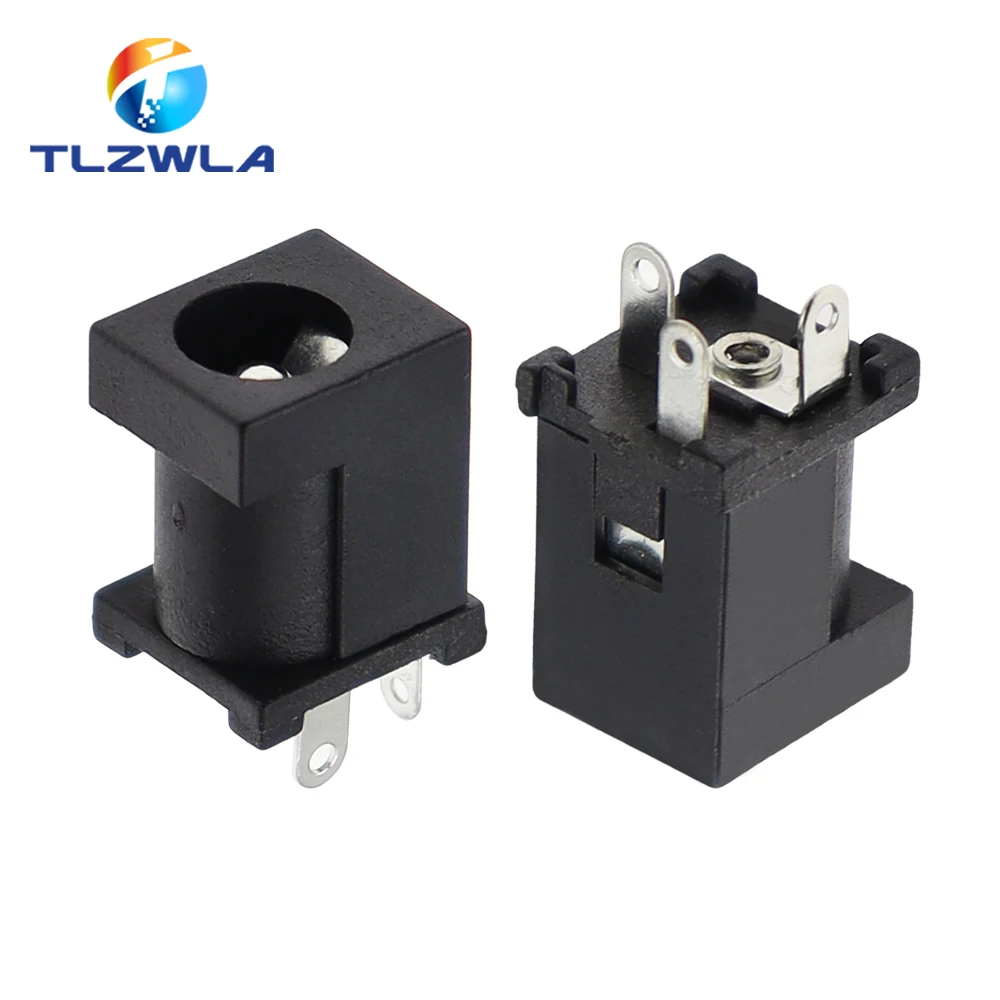 10Pcs Vertical DC Power Socket Connector Jack For 5.5x2.1mm 5.5x2.5mm DC Power Plug