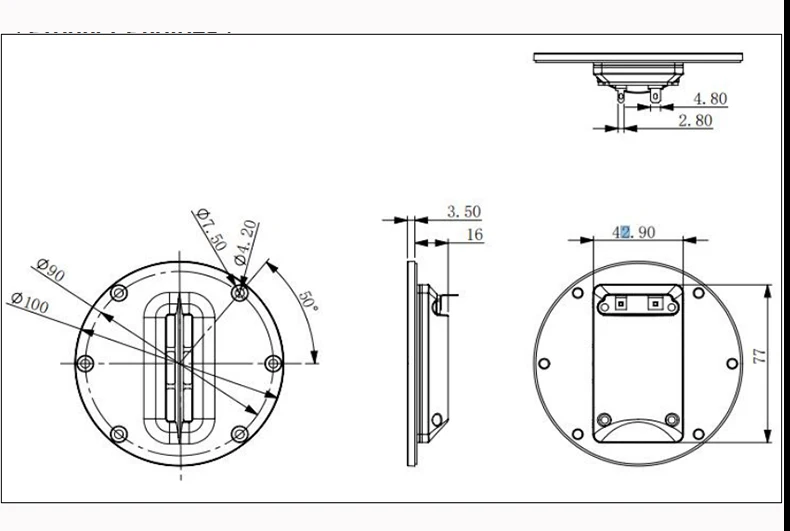 HIFIDIY LIVE HIFI 4 Inch Tweeter Speaker Unit 8 OHM 30W Treble Loudspeaker AL-100 Super Belt Type High Loudspeaker