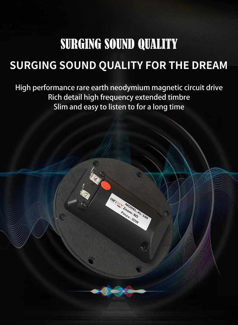 HIFIDIY LIVE HIFI 4 Inch Tweeter Speaker Unit 8 OHM 30W Treble Loudspeaker AL-100 Super Belt Type High Loudspeaker