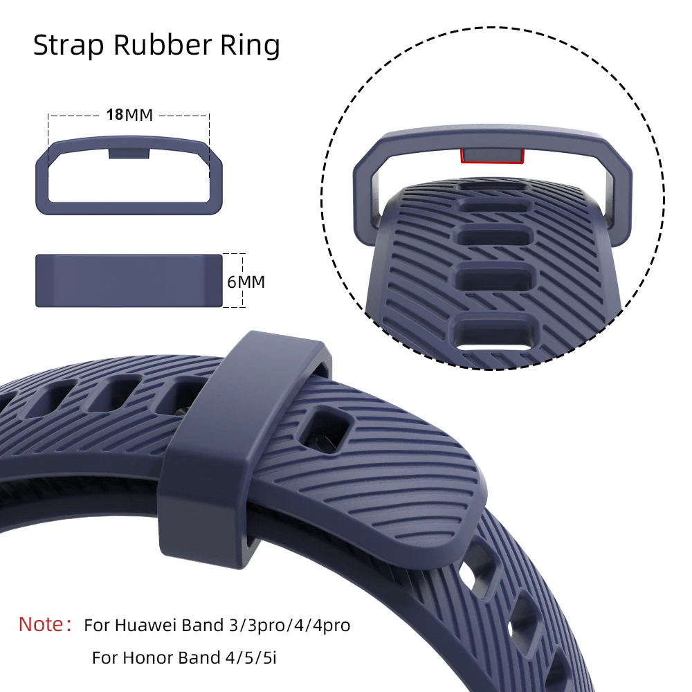 3 Pcs Rubber Ring Retaining Ring For Honor band 4 5 Wristband BandFor Huawei Band 3 4 Pro Strap Keeper Security Holder Retainer