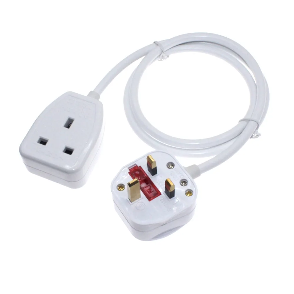 UK Plug To Socket Power Extension Cable With Power Switch, Singapore Malaysia HK Male To Female 3Pin AC Power Cord 0.3m-5m
