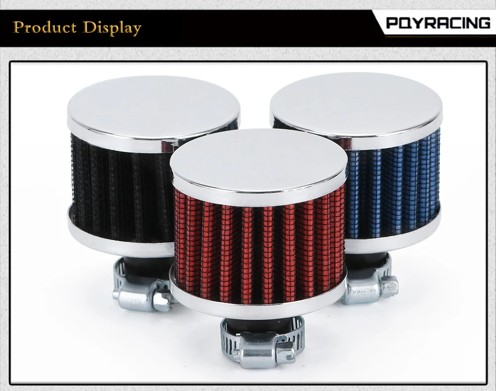 Universal 12mm Car Air Filter for Motorcycle Cold Air Intake High Flow Crankcase Vent Cover Mini Breather Filters