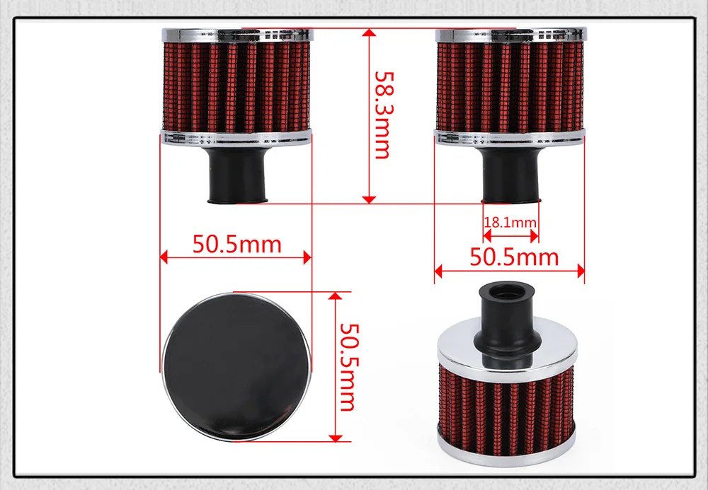 Universal 12mm Car Air Filter for Motorcycle Cold Air Intake High Flow Crankcase Vent Cover Mini Breather Filters
