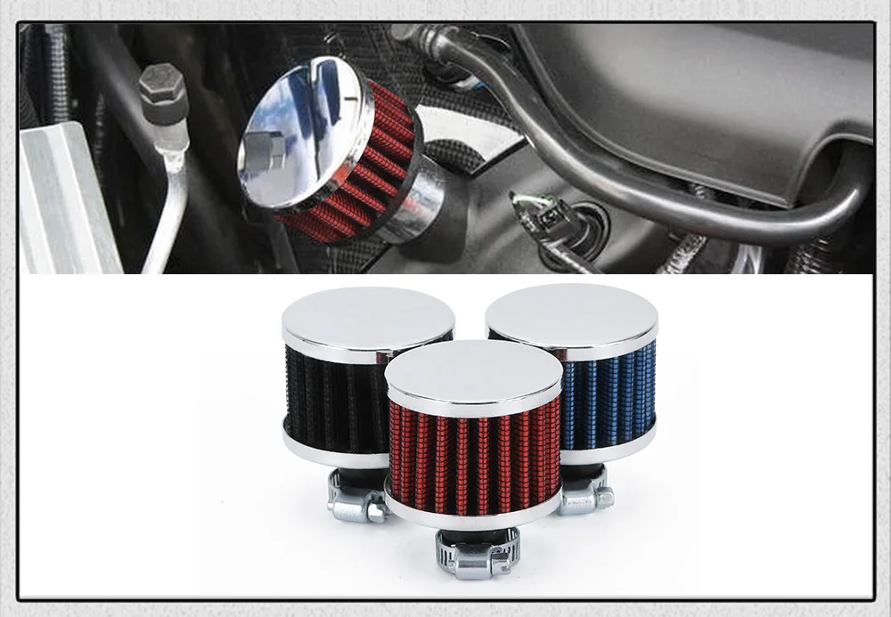 Universal 12mm Car Air Filter for Motorcycle Cold Air Intake High Flow Crankcase Vent Cover Mini Breather Filters
