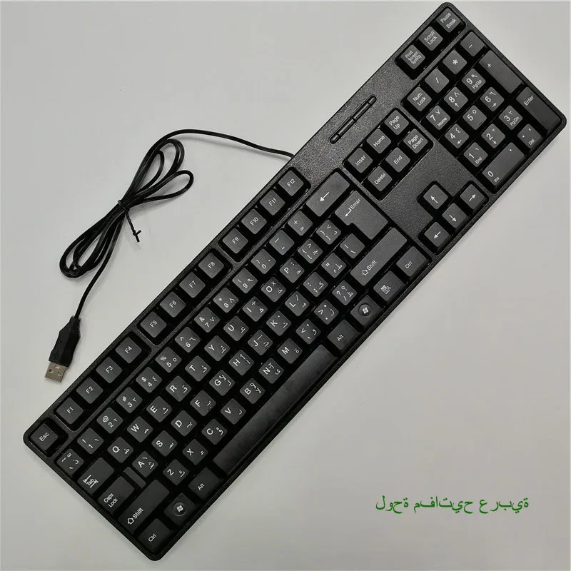 Spanish French Russian Arabic Letter keycaps Keyboard Gaming Keyboard Usb Wired 104 Keys For Computer