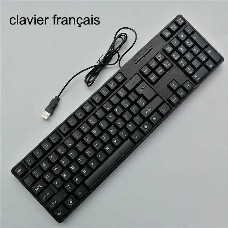 Spanish French Russian Arabic Letter keycaps Keyboard Gaming Keyboard Usb Wired 104 Keys For Computer