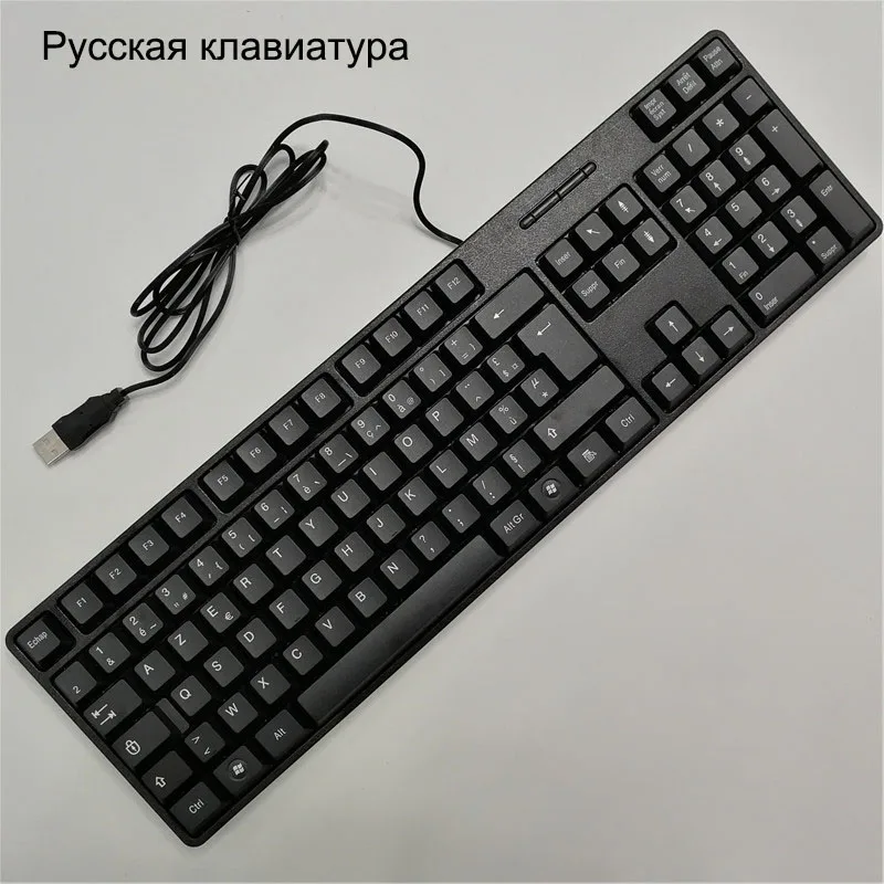 Spanish French Russian Arabic Letter keycaps Keyboard Gaming Keyboard Usb Wired 104 Keys For Computer