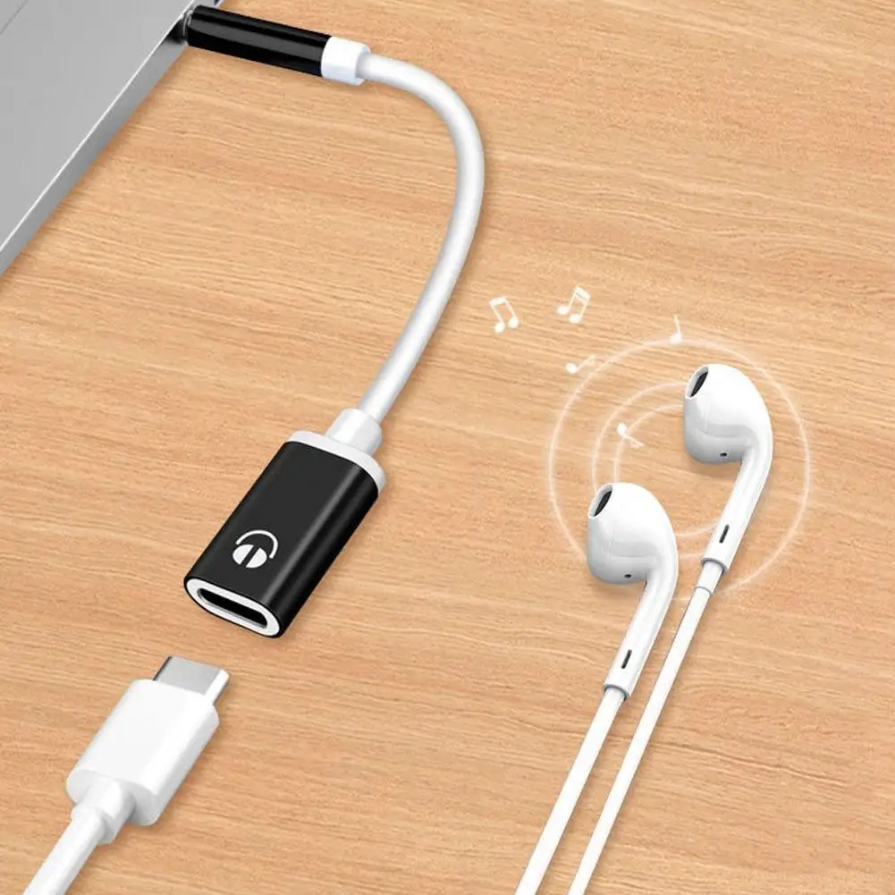 3.5mm Public To Type C Female Flat Head Headphone To Round Head Adapter Cable For Analog Connection To Mobile Phone Converter