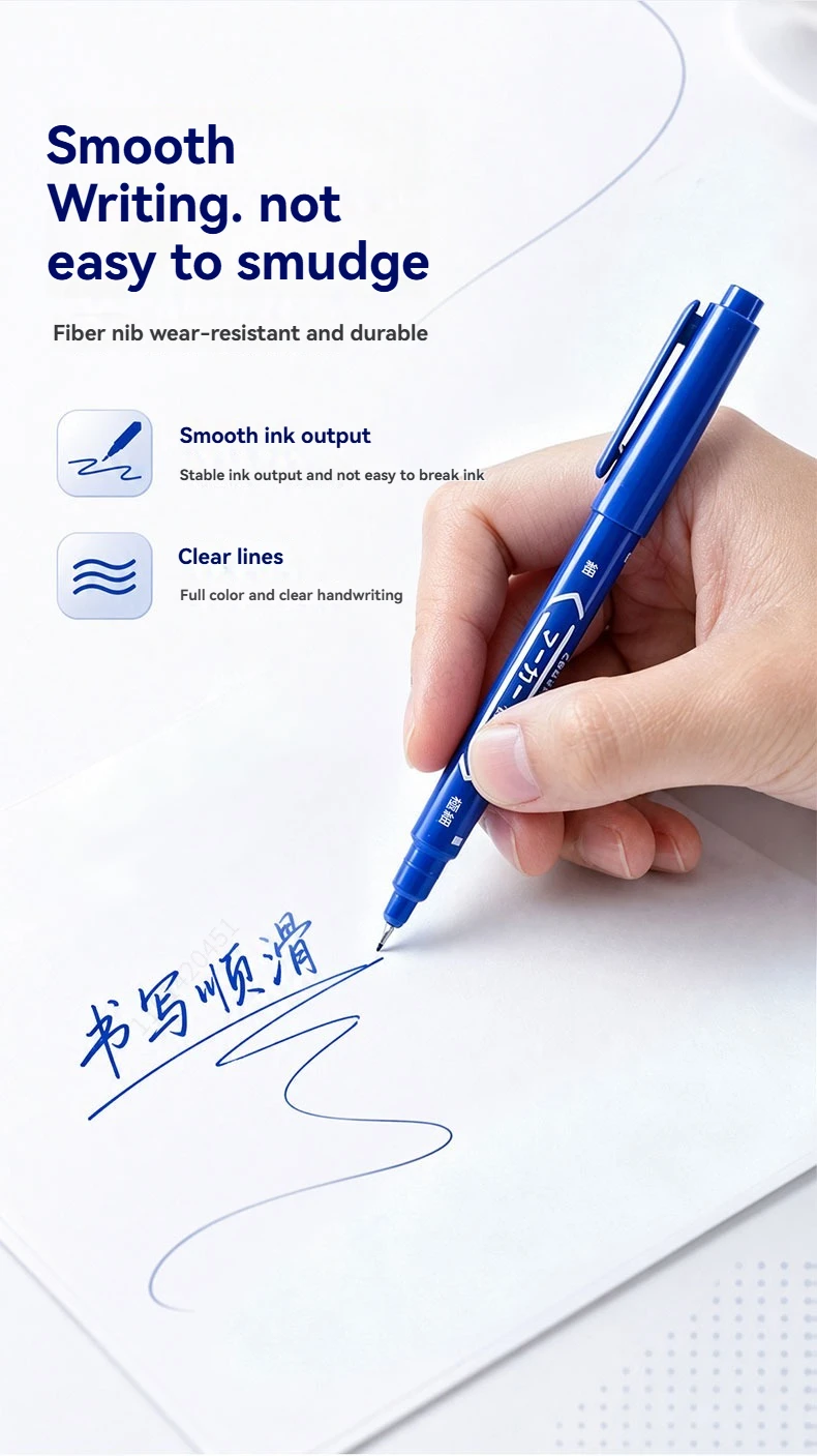 10Pcs/set Double Tip Art Black Blue ink Permanent Paint Marker Pen for Plastic Wood Stone Metal Glass Doodling Marking Graffiti