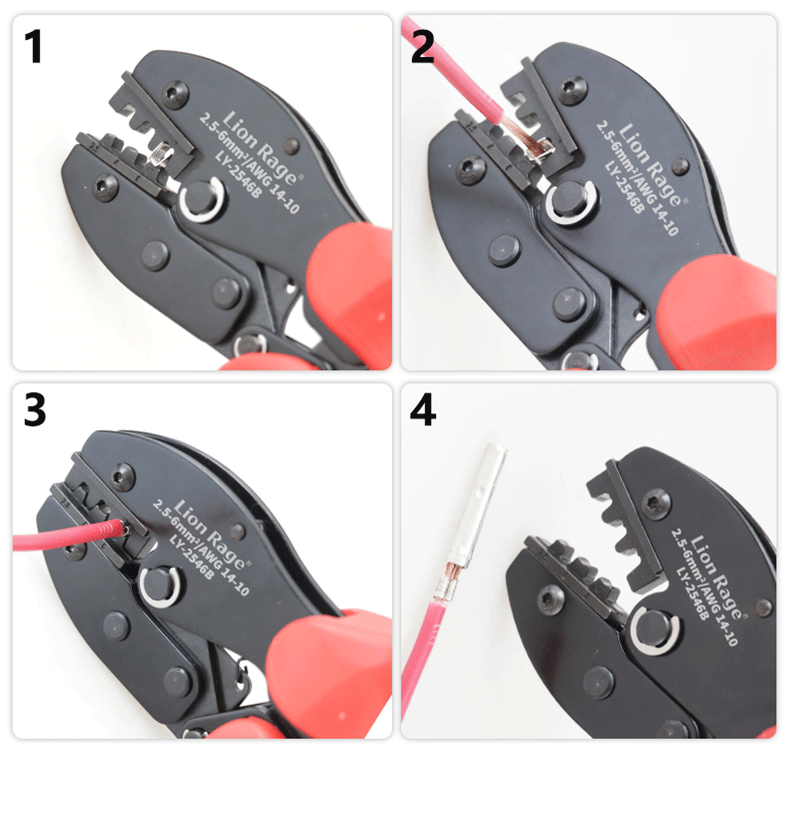 Solar Photovoltaic Tool MC4 Terminal Crimping Pliers LY-2546B Solar Panel Waterproof Connector Tool Pliers 2.5/4/6mm² 14-10AWG