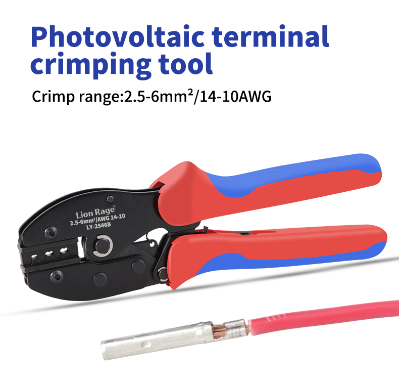 Solar Photovoltaic Tool MC4 Terminal Crimping Pliers LY-2546B Solar Panel Waterproof Connector Tool Pliers 2.5/4/6mm² 14-10AWG