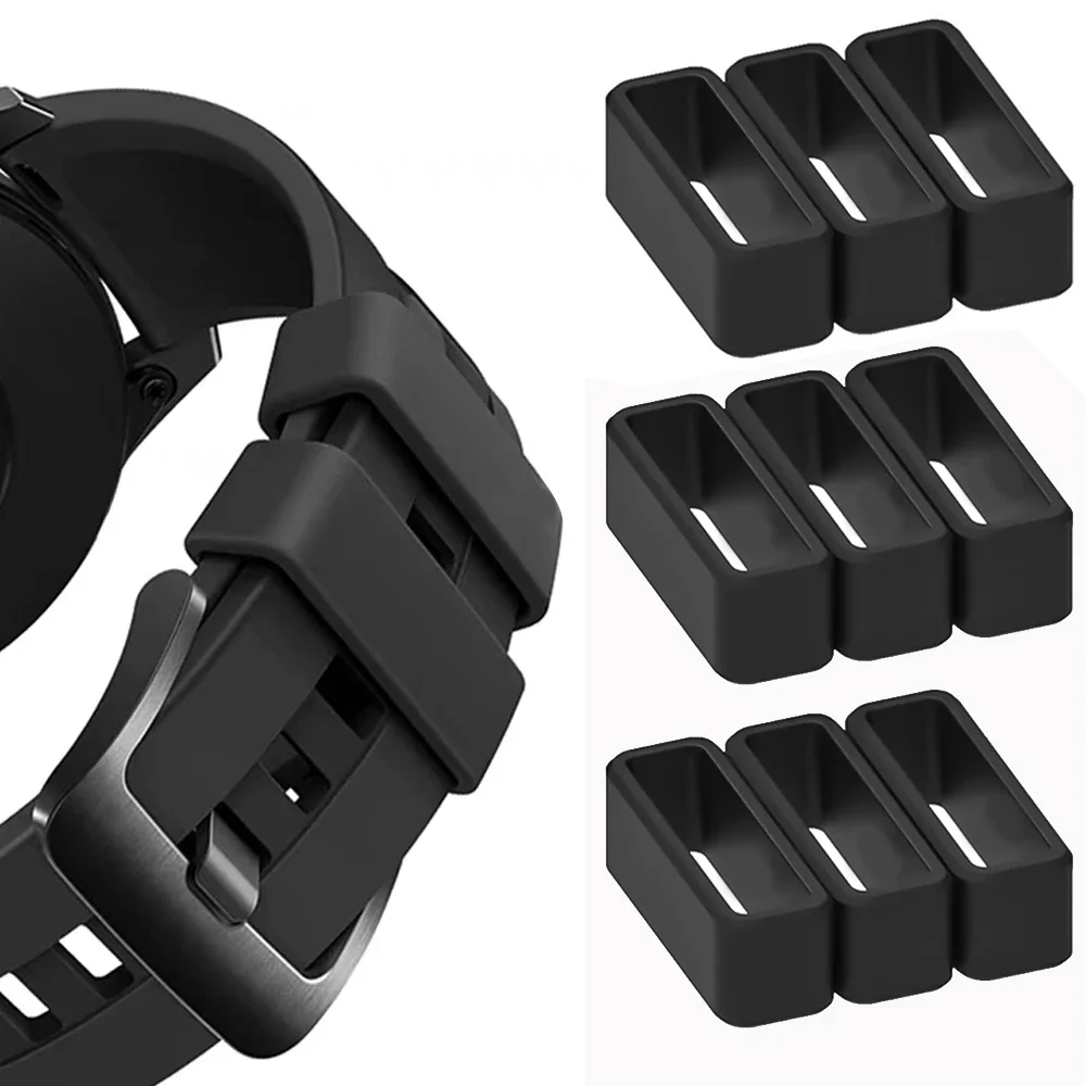 Rubber Ring Watch Strap Loops Silicone Replacement Watchband Keeper Holder Retainer 12 14 16 18 20mm Movable Watch Ring Circle