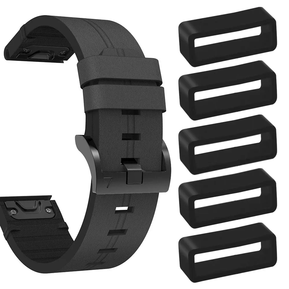 Rubber Ring Watch Strap Loops Silicone Replacement Watchband Keeper Holder Retainer 12 14 16 18 20mm Movable Watch Ring Circle