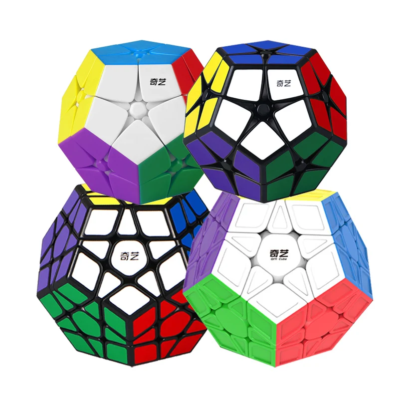 [Picube] QiYi 2x2 3x3 Megaminx Qiheng Bundle Set Stickerless Black Stickers Speed Cube Educational Baby Kids Puzzle Toys