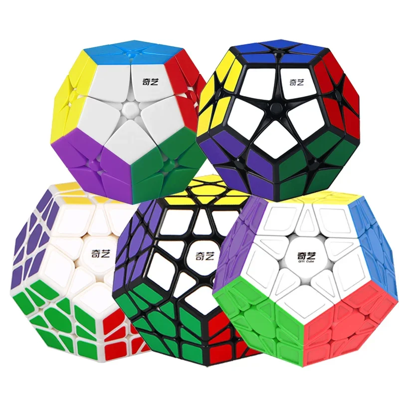 [Picube] QiYi 2x2 3x3 Megaminx Qiheng Bundle Set Stickerless Black Stickers Speed Cube Educational Baby Kids Puzzle Toys