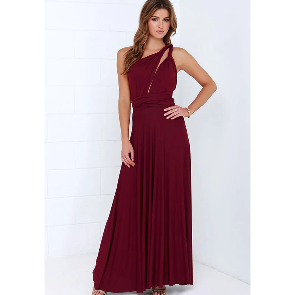 Sexy Women Multiway Wrap Convertible Boho Maxi Club Red Dress Bandage Long Dress Party Bridesmaids Infinity Robe Longue Femme