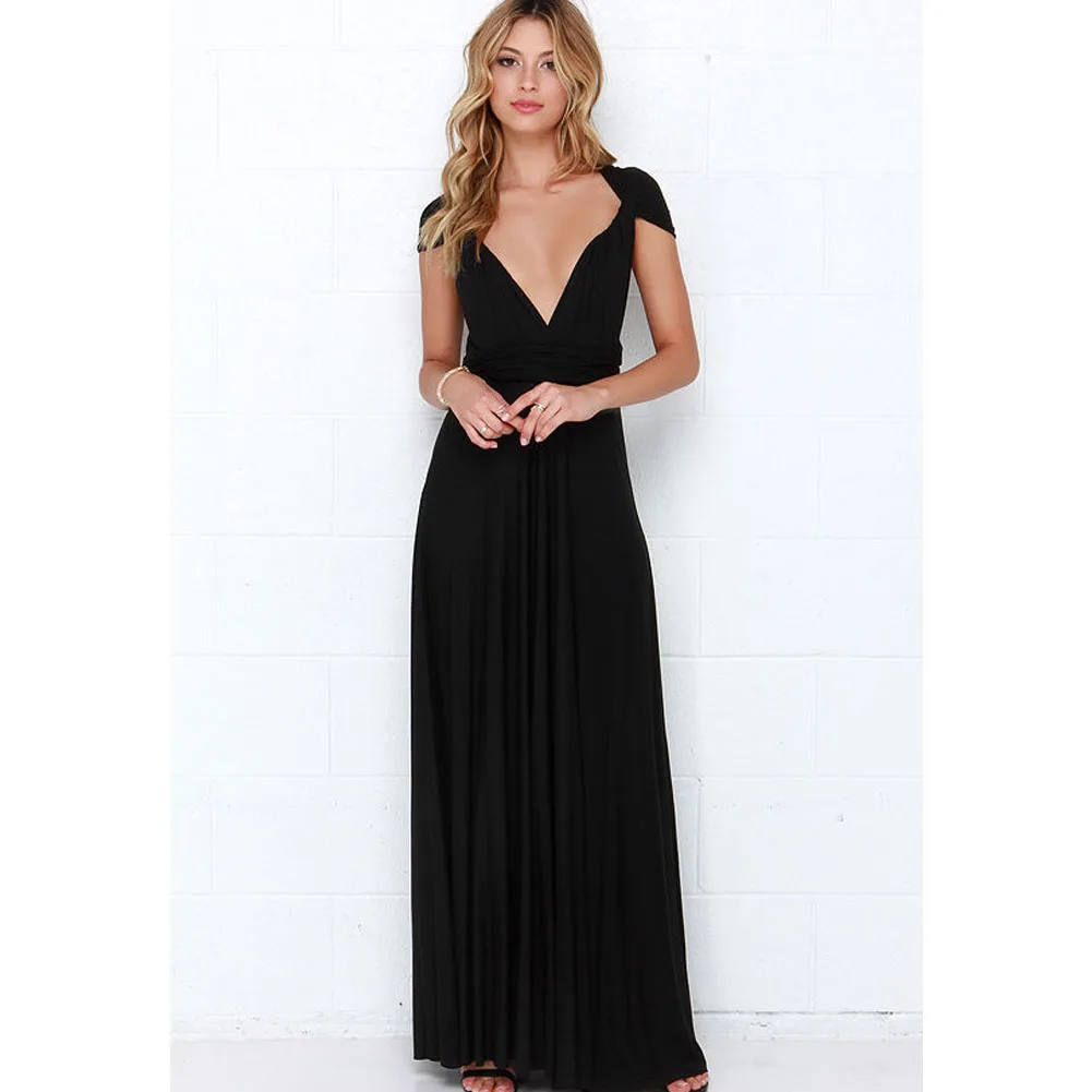 Sexy Women Multiway Wrap Convertible Boho Maxi Club Red Dress Bandage Long Dress Party Bridesmaids Infinity Robe Longue Femme