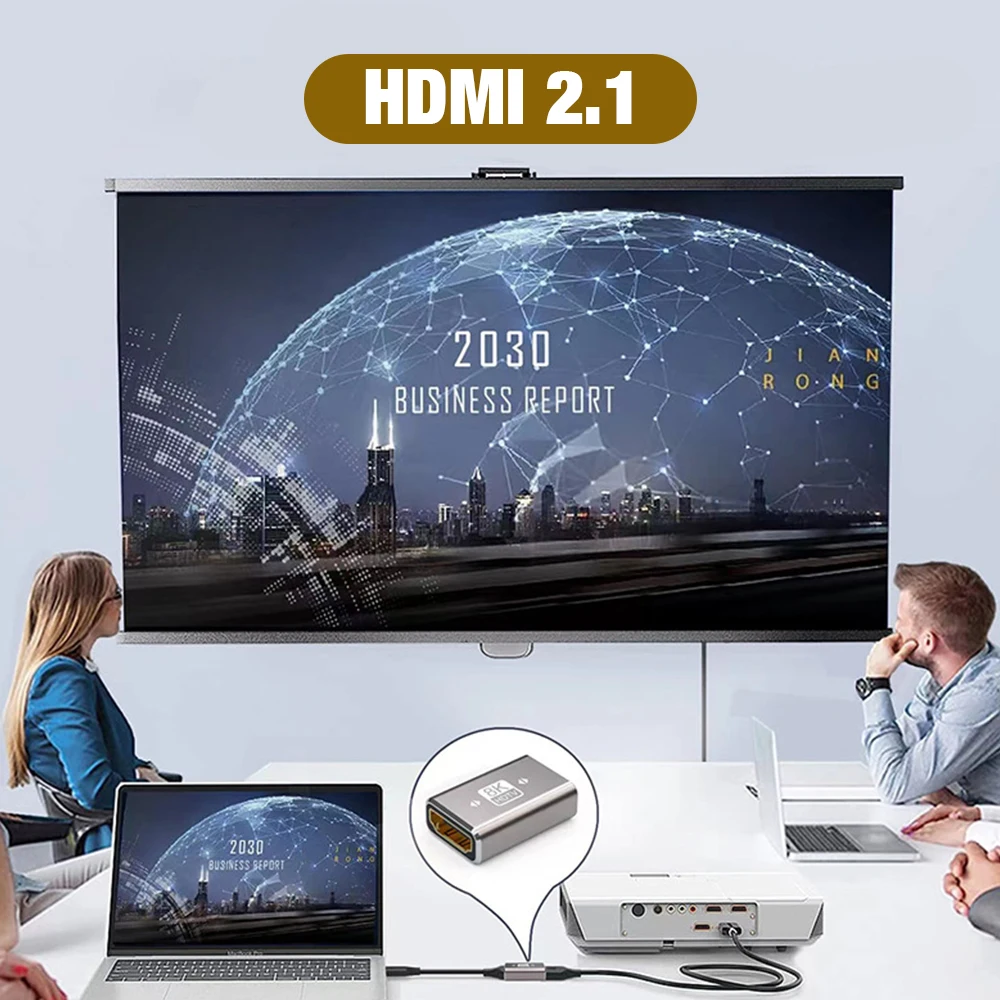8K HDMI 2.1 Cable Adapter 90 Degree Right Angle Male to Female Connector 4K 8K HDMI Extender for TV Stick PS4 PS5 Xbox PC Laptop