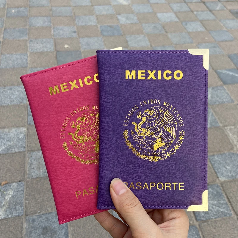 Mexico Passport Cover Metal Edges and Corners Passport Holder Travel Wallet Women Fashion Covers for Passports
