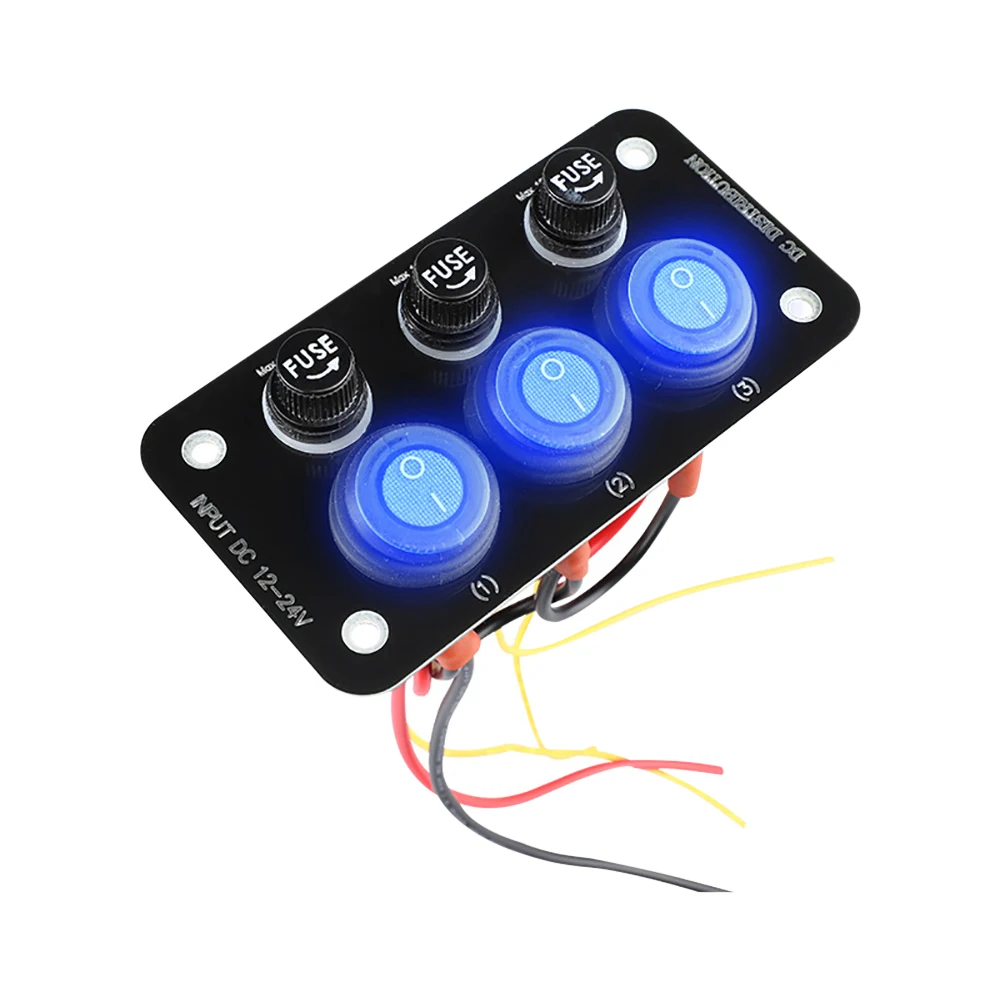 10A Fuse 24V 12V Switch Panel Light Toggle Blue Indicator Buttons Breaker RV Caravan Accessories For Boat Marine Ship Truck Car