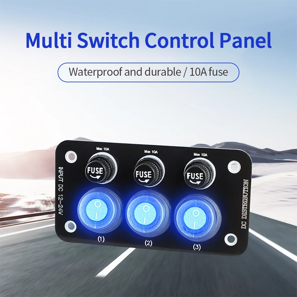 10A Fuse 24V 12V Switch Panel Light Toggle Blue Indicator Buttons Breaker RV Caravan Accessories For Boat Marine Ship Truck Car