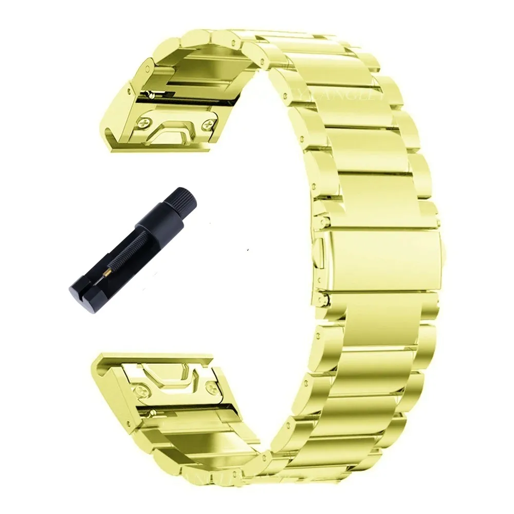 20 22 26mm Quick Release Solid Stainless Steel Watch Strap for Garmin Fenix 8X 7X 7 7S 6S 6X 6 Pro 5X 5 5S 3HR Metal Bracelet