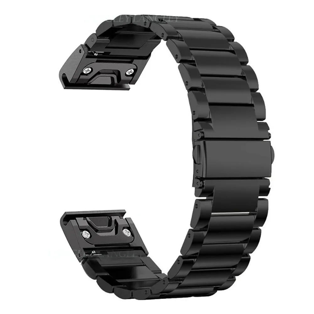 20 22 26mm Quick Release Solid Stainless Steel Watch Strap for Garmin Fenix 8X 7X 7 7S 6S 6X 6 Pro 5X 5 5S 3HR Metal Bracelet