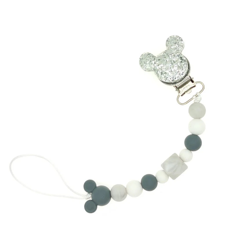 Baby Pacifier Clips Chain Silicone Beads Teether Toys Dummy Holder Pacifier Chain Gift